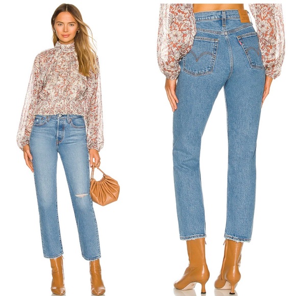 LEVI'S WEDGIE Straight Fit High Rise Cropped JEANS SIZE 31 NWT - Picture 13 of 15